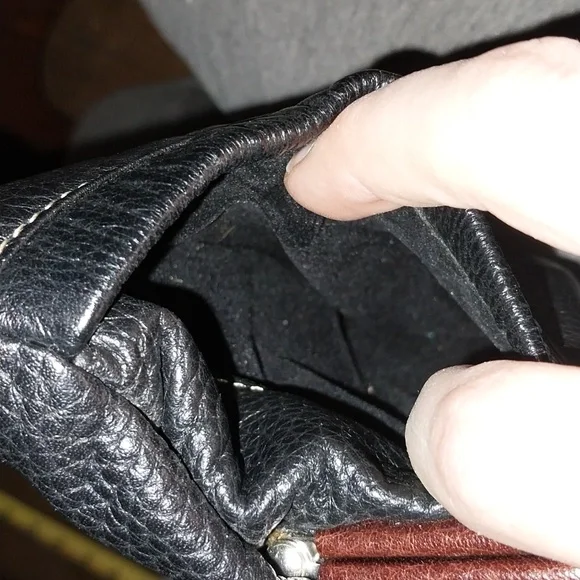 Vintage Brighton Leather Crossbody Bag in Black and Brown - Picture 7 of 7